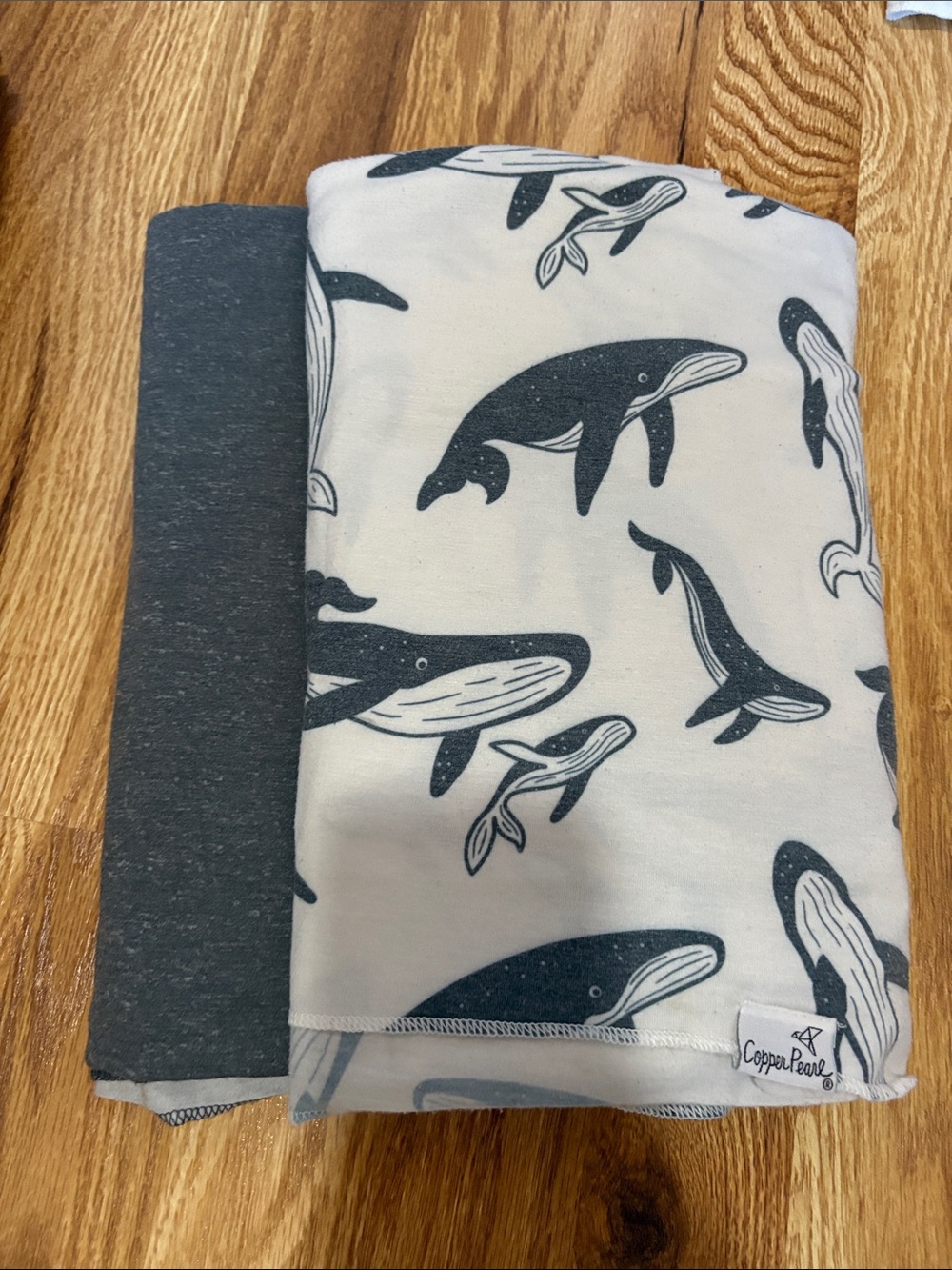 Copper Pearl Navy Whale Swaddle Blanket - Kids